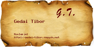 Gedai Tibor névjegykártya